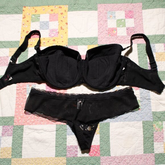 Ewa michalak KM-S Czarny Pik nursing bra and NWT thong panty 90GG 46 - Picture 4 of 5